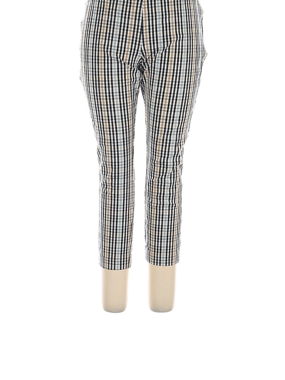 NEW a new day Black, White & Tan Skinny Leg High Rise Gingham Ankle Pants Sz 14